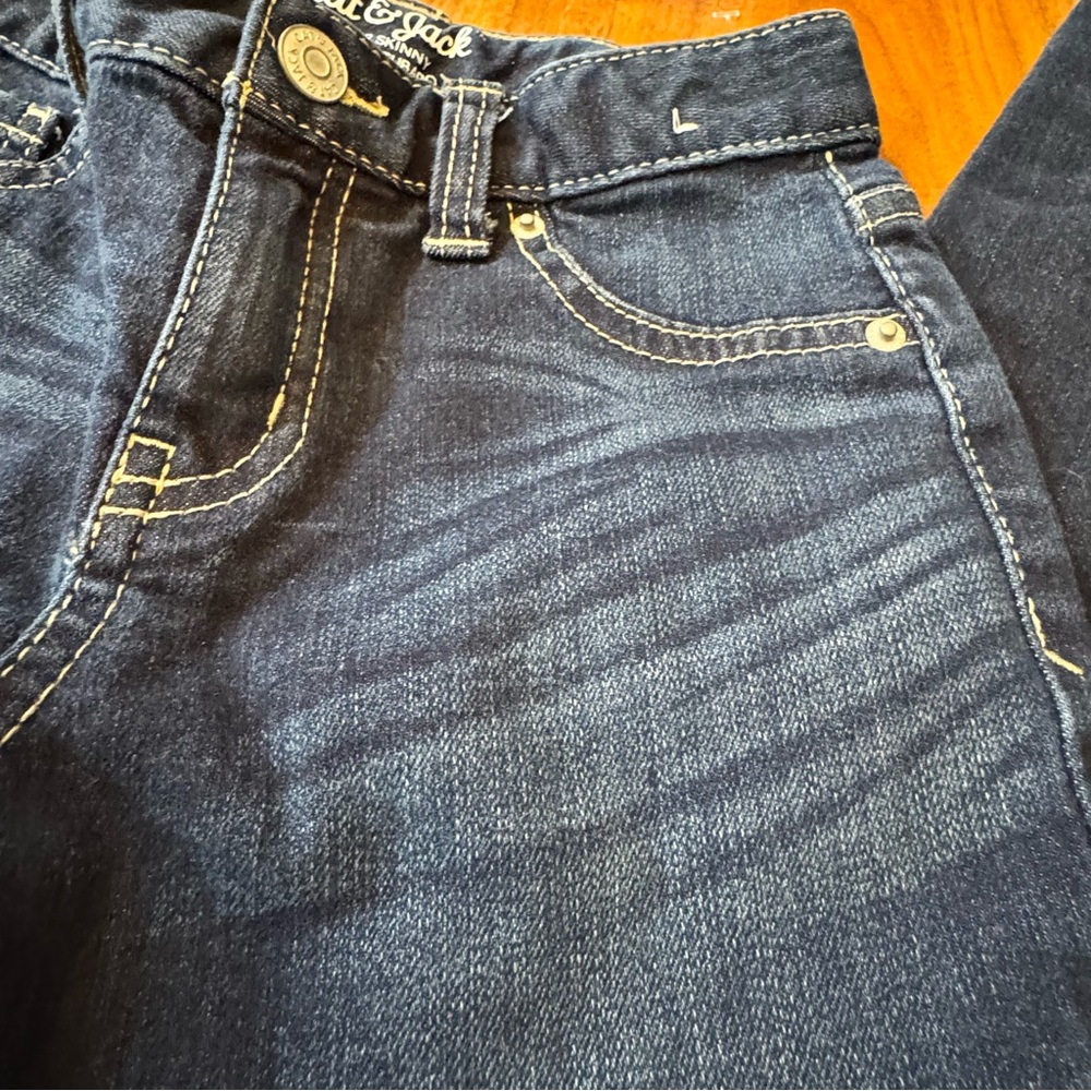 Bundle of 2 Cat & Jack Dark and Lt. Blue Adjustable Waist Jeans. Size Kid’s 6. - Picture 7 of 13